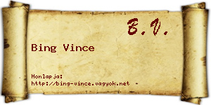Bing Vince névjegykártya